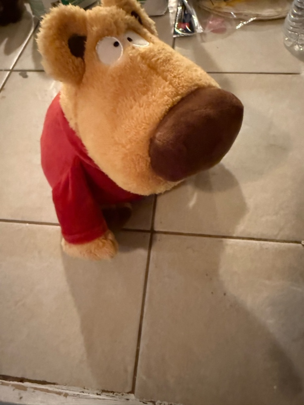 Kohl's Plush Dog Toy in Tan with Red Shirt